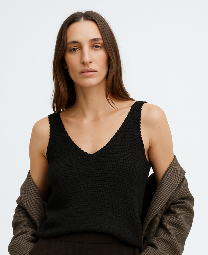 Classic Black Crochet Tank