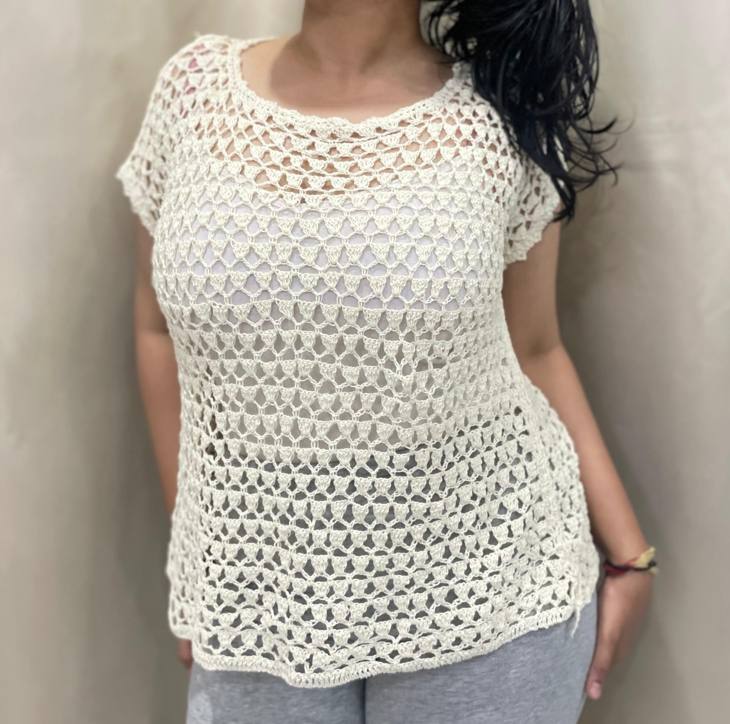 Ivory Breeze Lacy Crochet Top