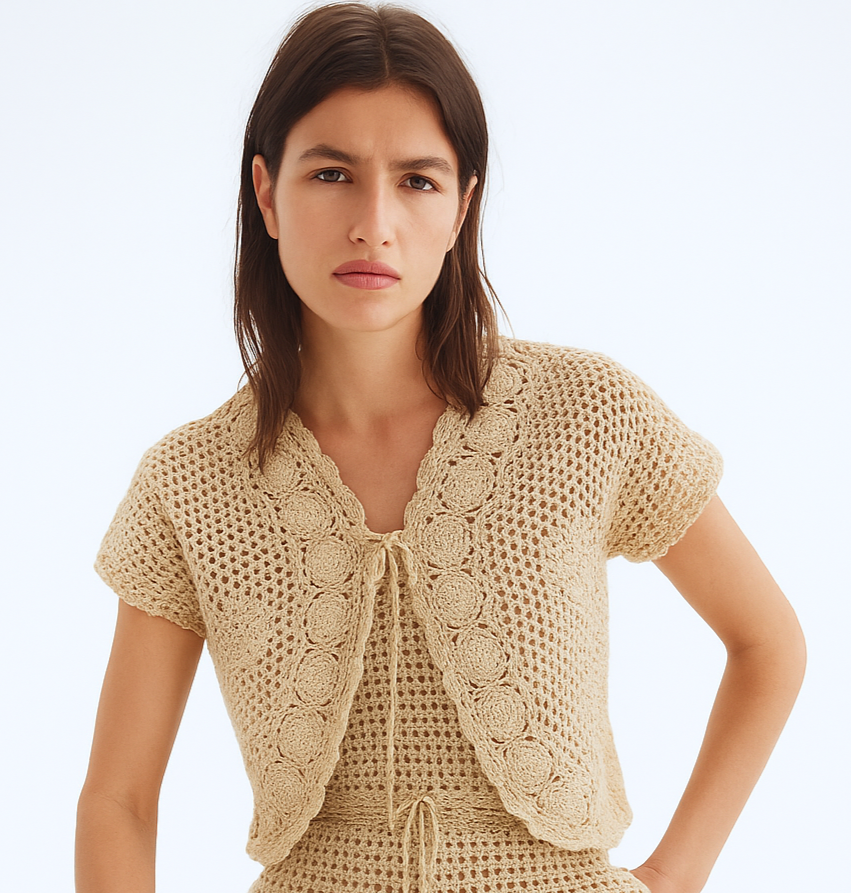 Sand Dune Crochet Cardigan Shrug